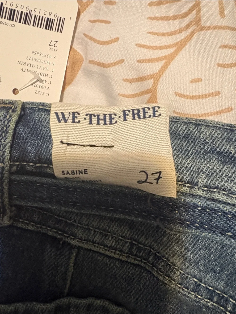 Free People Dark Indigo Bootcut Jeans with Drawstring